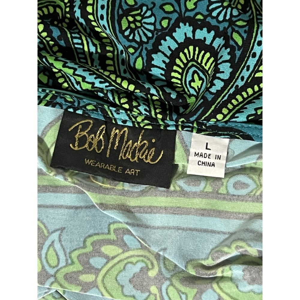 Bob Mackie Teal and Turquoise with green,Paisley design last photo best color! - Picture 3 of 12